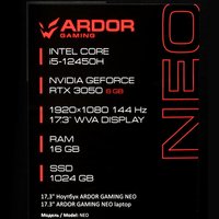 17.3" Ноутбук ARDOR GAMING NEO N17-I5ND605 черный