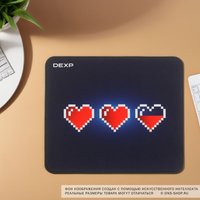 Коврик DEXP OM-M Hearts (M) черный