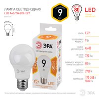 Лампа светодиодная ЭРА LED E27/A60/9w/827