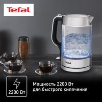 Электр чайнек Tefal Glass Kettle KI770D30 серебристый