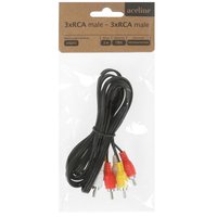 Кабель   Aceline 3RCA - 3RCA черный