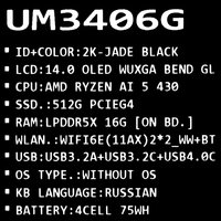 14" Laptop ASUS ZenBook 14 UM3406GA-QD049 black