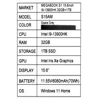 15.6" Ноутбук Tecno Megabook S15AM серый