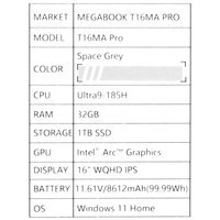 16" Ноутбук Tecno Megabook T16MA Pro серый