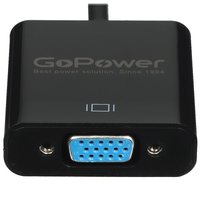 GoPower HDMI - VGA+Jack 3.5, 0.2 м