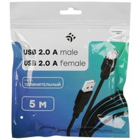Кабель DEXP USB Type-A - USB Type-A черный 5 м