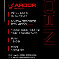 15.6" Ноутбук ARDOR GAMING NEO N15-I5ND412 черный