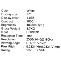 27" Monitor MSI MAG 274QRFW white