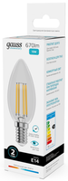 Лампа филаментная Gauss Filament Elementary Свеча 10W 670lm 4100К Е14 LED 1/10/100