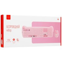 Клавиатура+мышь беспроводная   DEXP Pink Cats розовый
