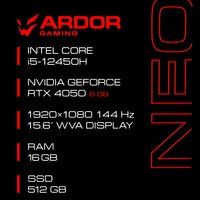 15.6" Ноутбук ARDOR Gaming NEO N15-I5ND607 черный
