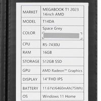14.1" Ноутбук Tecno Megabook T1 серый