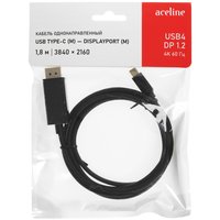 Кабель однонаправленный Aceline DisplayPort - USB Type-C, 1.8 м