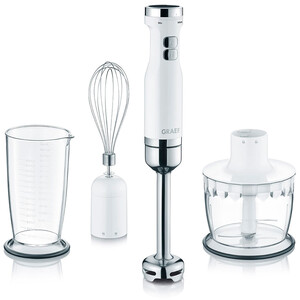 Изображение товара Погружной блендер GRAEF HB 501 белый мощность 800 Вт с насадками и мерным стаканом