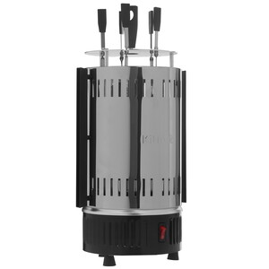 Изображение товара Электрошашлычница Kitfort KT-1405 серебристая 900 Вт для домашнего приготовления шашлыков