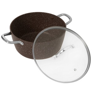 Изображение товара Кастрюля Rashel Premium Титан&Гранит 5 л 26 см коричневая для индукционных и газовых плит