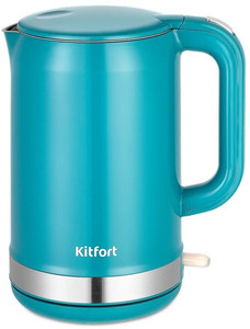 Изображение товара Электрочайник Kitfort КТ-6649 бирюзовый 1.5 л мощный двойные стенки