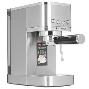 Изображение товара Рожковая кофеварка Tuarex TK-1255 серебристая с ручным капучинатором 15 Бар
