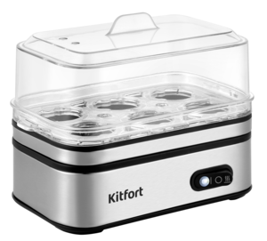 Изображение товара Яйцеварка Kitfort КТ-6957 серебристая, 6 яиц, режим поддержания тепла