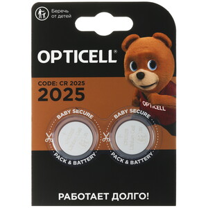 Изображение товара Батарейка Opticell CR2025 литиевая 3 В, 2 шт в блистере
