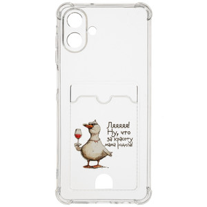 Изображение товара Накладка Zibelino Silicone Card Holder для Samsung Galaxy A07 с прозрачным дизайном
