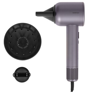 Изображение товара Фен Centek CT-2272 серебристый компактный с ионизацией и насадками