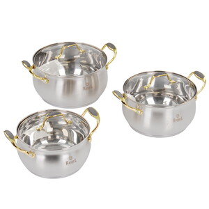 Изображение товара Набор кастрюль Rashel Голд R-346Н из нержавеющей стали индукция 6 шт