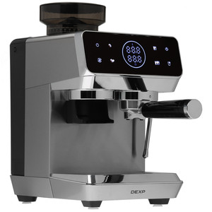 Изображение товара Рожковая кофеварка DEXP DEM-1820 с кофемолкой и дисплеем