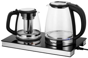 Изображение товара Чайный набор Kitfort КТ-6737 черный с функцией подогрева и двумя режимами