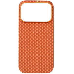 Изображение товара Накладка Zibelino Kondijan Carbon для iPhone 17 Pro из кевлара, оранжево-серая