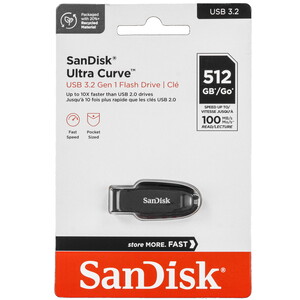 ПамятьUSBFlash512ГБSanDiskUltraCurve[SDCZ550-512G-G46]
