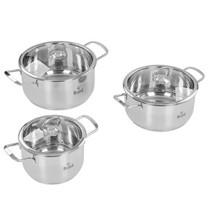 Изображение товара Набор кастрюль Rashel Гретта R-234 6 предметов из нержавеющей стали для индукционных плит