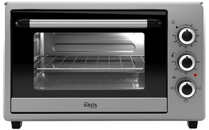 Изображение товара Мини-печь Oasis M-28G1 серебристая компактная электрическая духовка