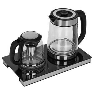 Изображение товара Чайный набор Kitfort КТ-6736 с функцией подогрева и фильтром, черный