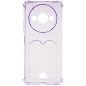 Изображение товара Накладка Zibelino Silicone Card Holder с карманом для POCO C61 и Xiaomi Redmi A3 сиреневая