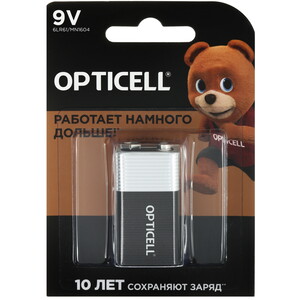 Изображение товара Батарейка Opticell крона 6LR61 6F22 CR 9V щелочная запасная батарейка для устройств