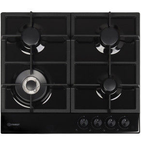 Изображение товара Газовая варочная поверхность Indesit THPM 642 WS/BL/I 4 конфорки, электроподжиг, газ-контроль
