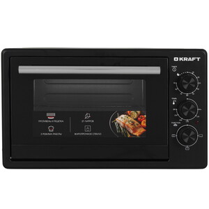 Изображение товара Мини-печь Kraft KF-MO 270 черная электрическая с таймером 27 л