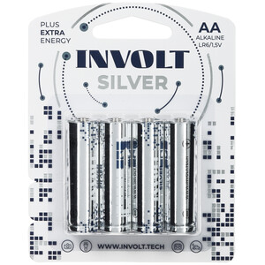 Изображение товара Батарейка INVOLT Silver AA комплект 4 шт щелочные 1.5 В емкость 2700 мАч