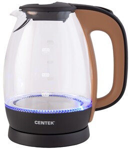 Изображение товара Электрочайник Centek CT-0056 коричневый стеклянный с LED-подсветкой 1.7 л