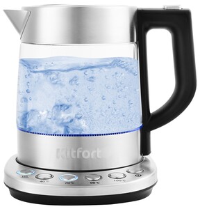 Изображение товара Электрочайник Kitfort КТ-648 серебристый с функцией нагрева и поддержания температуры