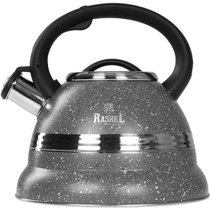Изображение товара Чайник Rashel М-7907 из нержавеющей стали с свистком и механизмом открытия носика 3.2 л