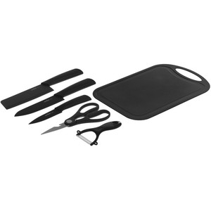 Изображение товара Набор ножей и аксессуаров Aceline A3SK6 — три ножа, ножницы, доска, черный
