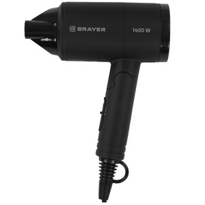 Изображение товара Компактный фен Brayer BR3040 с насадкой-концентратором черный 1400 Вт