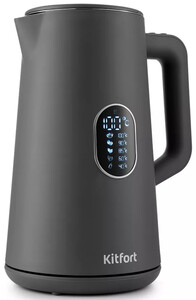 Изображение товара Электрочайник Kitfort KT-6115-2 серый с двойными стенками 1.5 л