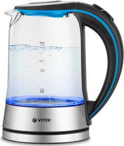 Изображение товара Электрочайник Vitek VT-7028 серебристый с фильтром и мерной шкалой