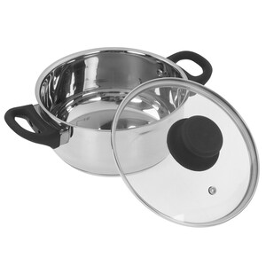 Изображение товара Кастрюля Appetite Polly 2 л 18 см нержавеющая сталь с крышкой из термостойкого стекла