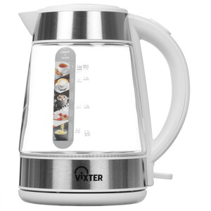 Изображение товара Электрочайник VIXTER KT-2500 белый 1.7 л 2150 Вт со стеклянным корпусом и подсветкой