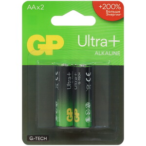 Изображение товара Батарейка GP Ultra+G-TECH AA 1.5 В (LR6) в блистере, 2 шт