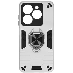 Изображение товара Накладка  DF Armor Case для Infinix HOT 40i/ SMART 8/ Tecno SPARK 20/ GO 2024 серебристый/черный